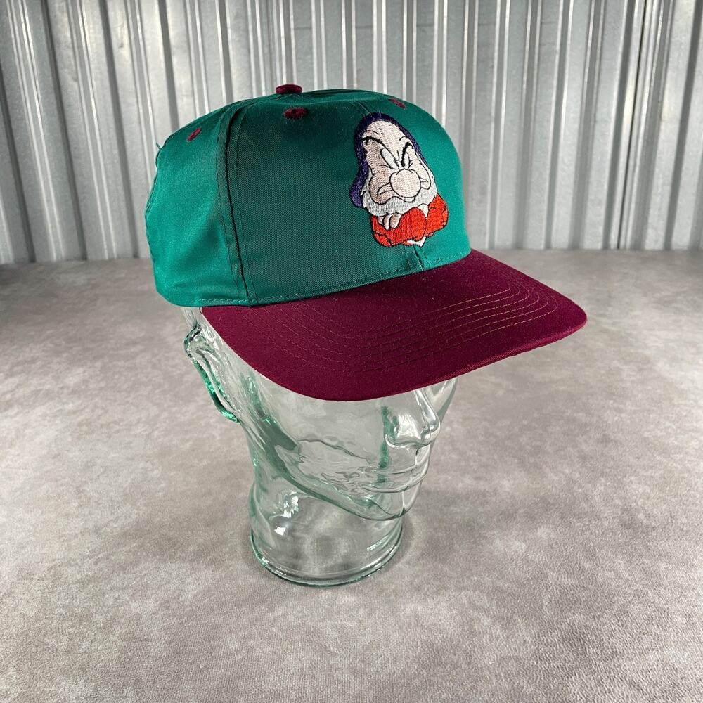 90s Disney Grumpy Snow White Seven Dwarfs Embroidered Snapback Hat Adult Promo